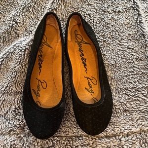 Black suade flats